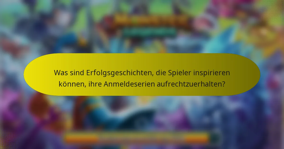 Was sind Erfolgsgeschichten, die Spieler inspirieren können, ihre Anmeldeserien aufrechtzuerhalten?
