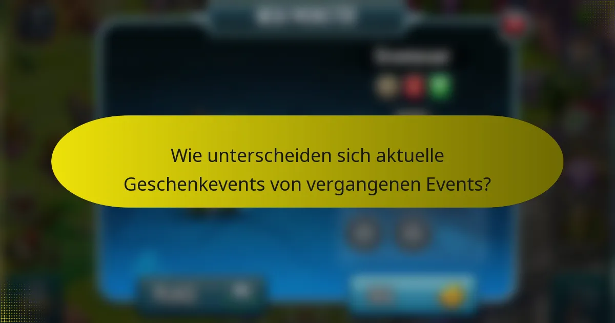 Wie unterscheiden sich aktuelle Geschenkevents von vergangenen Events?
